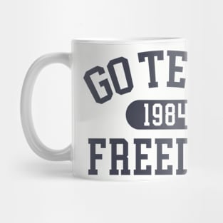 Go Team Freedom 1984 Retro Vintage 80s / 70s Style American College Gym TShirt Mug